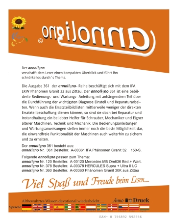 IFA LKW Phänomen Granit 32 mit Benzin Motor Bild- Bedienungsanleitung & Wartungsanweisungen - annoligno 361